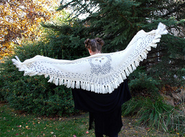 秋冬季针织猫头鹰围巾保暖披肩创意可爱千鸟格毛线针织围巾礼物