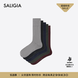 saligia撒利加精英商务，丝光棉平纹男士正装，皮鞋长筒袜3双