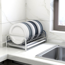 304不锈钢碗架单层沥水架碗碟架 厨房碗盘置物架置晾放漏水篮碟架