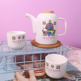 可爱三丽鸥茶壶茶杯套装HelloKitty卡通陶瓷组合套装家用茶具