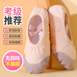 儿童舞蹈鞋女童免系带肉色，软底鞋芭蕾中国舞练功鞋，男童专用跳舞鞋