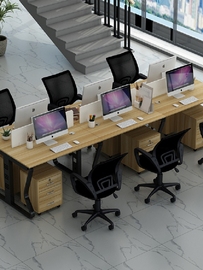 广州办公室办公桌椅组合现代简约风单双工位46人屏风员工位职员桌