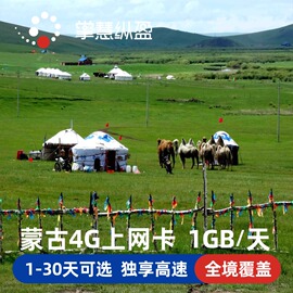 外蒙古国电话卡4g手机wifi上网卡5781015天3g无限流量旅游