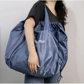 (35L大容量--15斤没问题）时尚束口袋大号尼龙购物袋单肩包环保袋