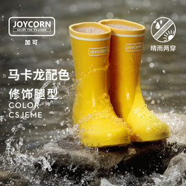 joycorn加可马卡龙(马卡龙，)雨靴时尚防滑水鞋女成人中，筒雨鞋外穿胶鞋户外