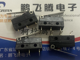 进口CHERRY DC1C-K7LC汽车微动开关3脚 弯脚6A PCB板针脚 带摆杆