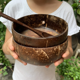 越南创意老椰壳碗天然椰子壳甜品碗餐具饭水糖果沙拉零食椰碗容器