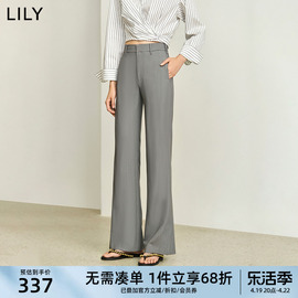 lily2024夏女装(夏女装，)时尚职业通勤款显瘦直筒，干练高腰西装休闲裤女