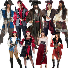 万圣节cosplay加勒比男女海盗服装成人杰克船长北欧维京演出服饰