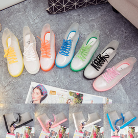 雨鞋韩版短筒雨靴成人，透明果冻学生时尚防水鞋，胶鞋防滑女夏季平底