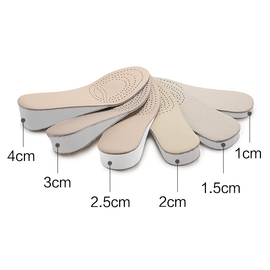 2双 内增高鞋垫女男舒适透气吸汗牛皮鞋垫真皮马丁靴增高垫全垫