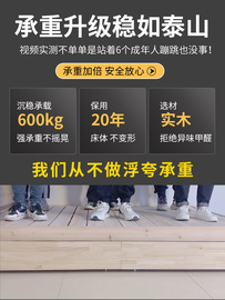 现代简约实木床1.8米双人床出租房用1.5m单人原木床1.2榻榻米床架