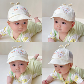 婴儿帽子夏季幼儿鸭舌帽初生宝宝遮阳帽新生儿胎帽棒球帽0一6防晒