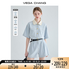 VEGA CHANG工装连体短裤女夏小个子显瘦法式连衣裙高级感连身衣裤