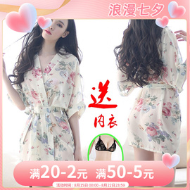 睡裙女内衣雪纺夏季开衫高级感日式诱惑性感透视日式睡袍套装睡衣