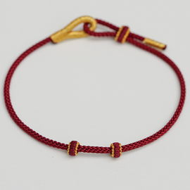 手绳红绳手链半成品细可串黄金，转运珠穿饰品diy手工编织绳