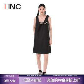 CALVINLUO设计师品牌 IINC 23AW皮带纯色背心短款连衣裙女