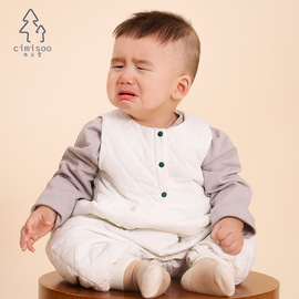 婴儿裤子秋冬款外穿保暖中厚2加厚3-9个月，一岁男女宝宝背带裤棉裤