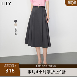 LILY2023秋女装优雅通勤高腰半身裙小个子a字裙高腰显瘦遮胯