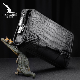汉兰特鳄鱼皮手包男真皮，皮包奢侈品牌，长款钱包商务肚皮气质男手包
