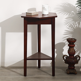 出口欧美设计师款软装家具木质中式小茶几仿古花架，置物架室内花几