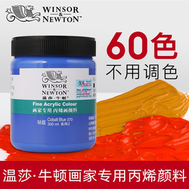 温莎牛顿丙烯颜料300ml画家，专用手绘墙绘丙烯颜料，60色瓶金银黑色