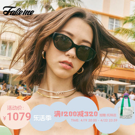 Fakeme（new）美式复古板材猫眼圆框墨镜慵懒风longblack