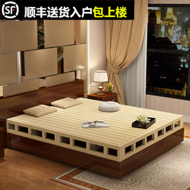实木硬板床垫双人床架子1.5米护腰床板，1.8米硬席梦思榻榻米地台床