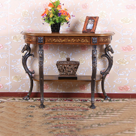 欧式家具创意骏马半圆桌玄关台 门厅奢华玄关桌 装饰品摆件靠墙桌