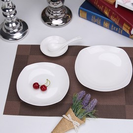 佳玉 纯白骨瓷散件大号家用盘子菜盘牛排盘餐盘创意白瓷陶瓷碟子