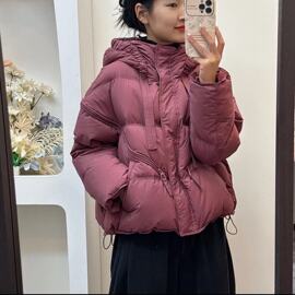 泡芙羽绒服女短款2023年设计感加厚冬季小个子连帽面包服