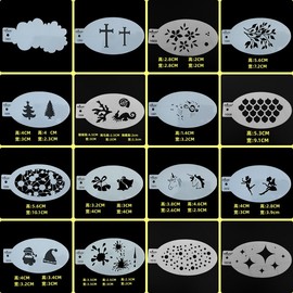 fButterfly蝶妆镂空皮肤面部彩绘纹身圣诞节雪花星星模板DIY绘画1