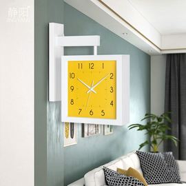 2022网红双面挂钟客厅现代简约家用拐角挂表创意转角时钟两面钟表