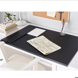 IKEA宜家电脑桌垫书桌垫黑色长方形学生简约办公桌垫仿真皮瑞斯拉