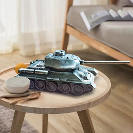仿真合金t34坦克模型，摆件家居饰品儿童玩具军事，履带坦车桌面装饰