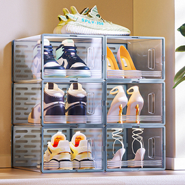 鞋盒收纳盒透明鞋架抽屉式硬，塑料鞋柜篮球，鞋子组合收纳神器省空间