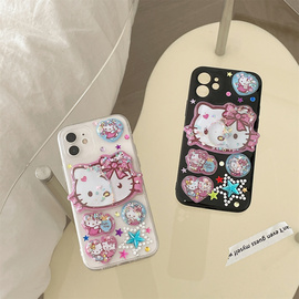 hellokitty流沙凯蒂猫适用于vivox100x90sx80x70pro手机壳xnote可爱x60x50滴胶x30x27x23全包x21保护套