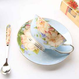莹辰达欧式陶瓷咖啡杯套装，骨瓷下午茶茶具英式简约红茶杯带勺