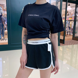 北美CK Calvin Klein女热裤瑜伽健身家居圈棉运动短裤真理裤