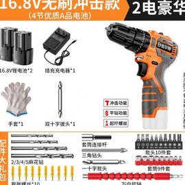 伯尔特充电手电钻双速锂电钻家用多功能冲击手钻电动螺丝工具