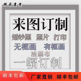 装饰画定制无框画有框画窄边框画木方绷框画定制影楼装饰画画