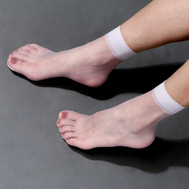 3D超薄款脚尖透明短丝袜女短袜防勾丝空姐隐形丝袜水晶丝袜子肉色