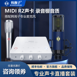 迷笛Midiplus R2手机电脑声卡直播大振膜麦克风专用录音设备套装