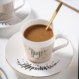 动态倒影镜面杯美式咖啡杯碟创意科技感陶瓷下午茶年会商务生日礼