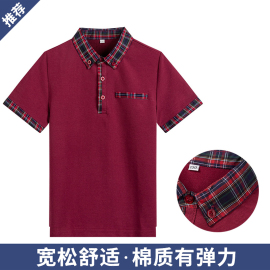 夏季英伦学院短袖学生校服 中大童枣红T恤半袖Polo衫套头衫14T005