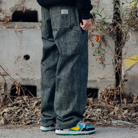 Kizzles Denim Craft Cruiser Pants 套色炒盐水洗宽松直筒牛仔裤