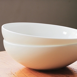 静茜骨瓷家用纯白面碗月光汤碗饭碗水果沙拉碗釉下彩陶瓷餐具