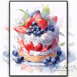 草莓蛋糕十字绣2023绣线客厅，餐厅小件刺绣手工水果系列钻石绣