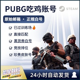 Steam绝地求生账号已过AI小号 PUBG G-COIN G币 竞技皮肤排位账户吃鸡号豪华版帐号黑货券小丑男女绿头双马尾