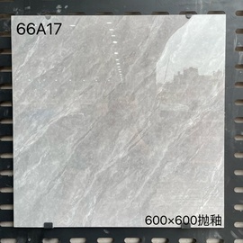 广东佛山室内简约灰色，600x600瓷砖亮光，耐磨卧室客厅防滑地板砖